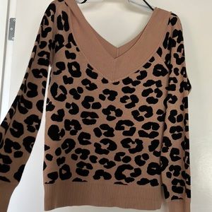 Guess brand cheetah sweater top